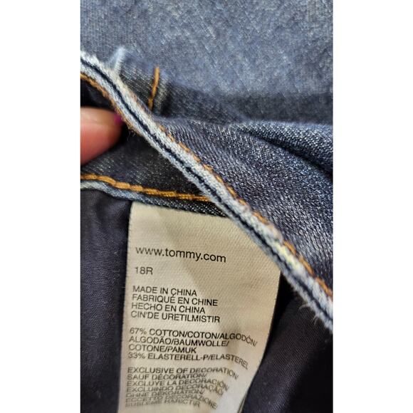 Tommy Hilfiger Jeans Womens 18 Skinny Mid Rise Dark Wash Blue Denim Stretch - Picture 12 of 15